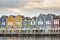 Dutch, modern, colorful vinex architecture style houses at water