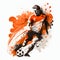 Dutch national football player. Netherlands soccer team. Dutch soccer poster. Abstract Netherlands football background