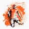 Dutch national football player. Netherlands soccer team. Dutch soccer poster. Abstract Netherlands football background