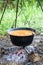 Dutch oven cooking beans