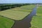 Dutch polder landscape from the air