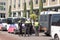 Dutch police officers in the center of Arnhem