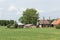 Dutch rural landscape with old farmhouse