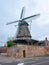 Dutch scaffolding mill on the old city wall in Montfoort, Netherlands