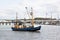 Dutch shrimper sails into the harbour of Lauwersoog