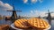 Dutch Stroopwafel Amidst the Iconic Windmills