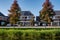 Dutch Suburban area with modern family houses, newly build modern family homes in the Netherlands, dutch family house