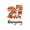 Dutch text: King`s Day, April 27th. Lettering. vector. element for flyers, banner and posters. kids logo