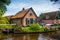 Dutch town Giethoorn with cottages and canals