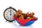 Dutch traditional oliebollen and clock