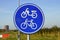 Dutch traffic road sign for moped and bicycle path