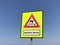 Dutch traffic road sign warning for a soft roadsid