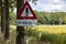 Dutch traffic sign in countryside