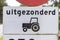 Dutch traffic sign with tractor