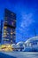 Dutch Traveling. Rotterdam Sea Port in front of Harbour During Blue Hour Time