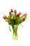 Dutch tulips in glass vase