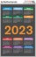 Dutch vertical pocket calendar for 2023. Week starts Monday