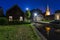 Dutch village Zoeterwoude-dorp during dusk