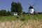 Dutch wind mill in polish countryside