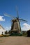 Dutch windmill with blue sky