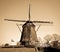 Dutch windmill with brown filter