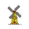 Dutch windmill line icon