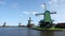 Dutch Windmills on the Zaan river at the Zaanse Schans in Zaandam, the Netherlands