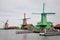 Dutch windmills on the Zaans river in Zaanse Schans, Netherlands