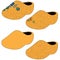 Dutch wooden clogs with texture - vector