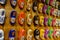 Dutch wooden shoes display on the wall