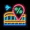 duty free increase in percent neon glow icon illustration