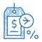 duty free item price tag doodle icon hand drawn illustration