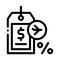 Duty free item price tag icon vector outline illustration