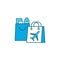 Duty free shopping color line icon. Retail outlets.