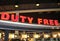 Duty free sign