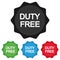 Duty Free Star Emblem - Colourful Vector Icons For Apps And Websites