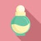 Duty free woman perfume icon, flat style