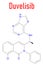 Duvelisib cancer drug molecule, phosphoinositide 3-kinase inhibitor. Skeletal formula.