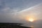 Duxbury`s Powder Point Bridge in the Fog at Sunrise