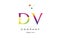 dv d v creative rainbow colors alphabet letter logo icon