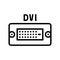 dvi computer port line icon vector illustration