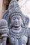 Dwarapalaka closeup at Shravanabelagola Jain Tirth in Karnataka, India.
