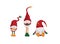 Dwarf, christmas elf, three funny christams elfs with hats on eyes