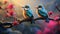 Dwarf Kingfishers Amidst Nature\\\'s Beauty