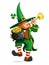Dwarf with pot of golden coin. Saint Patricks day. Vector illustration.