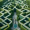 dwarfed by a towering 3D hedge maze environment which inspired by the works or designs of Escher.