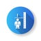 Dwarfism blue flat design long shadow glyph icon