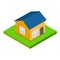 Dwelling house icon, isometric style