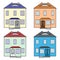 Dwelling houses icons set