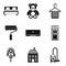 Dwelling icons set, simple style